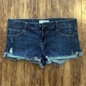 Guess low rise waist distressed denim shorts cuffed size 27 blue jeans Western